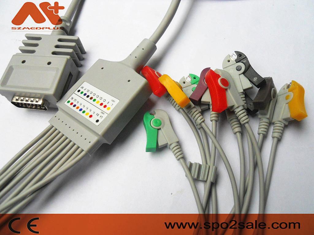 Burdick 012-0700-00 EK-10 one piece EKG cable with leadwires 4
