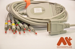 Nihon Kohden 901D 10-lead EKG cable Cardiofax Q Ecg-9110k, 9130k, 9620p 