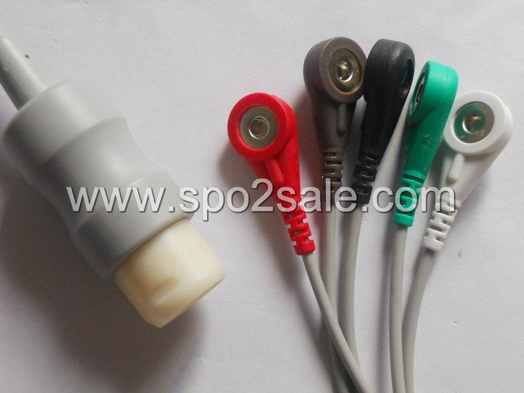 HP M1736A one piece 5-lead  ECG cable with leadwires