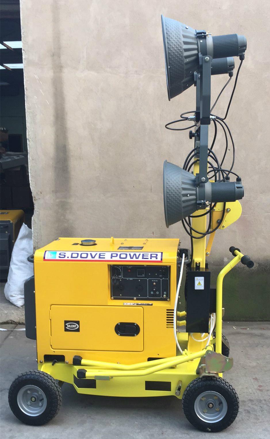 5kw light tower generator 5kva silent light tower generator DG6500SE