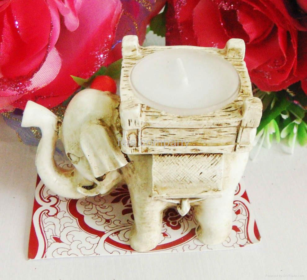 Lucky Elephant Antique-Ivory Candle Holder for Wedding favors   3