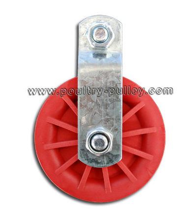 Double 3 1/2" cast iron Red pulley 3