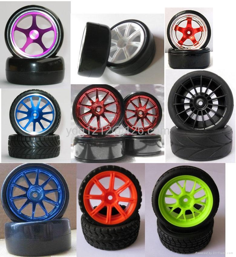 1 10 Drift Wheel Set For On Road Cars With Blue Rim 4pcs