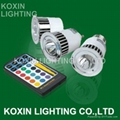 5W RGB led spotlight with IR remote controller 4