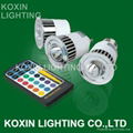 5W RGB led spotlight with IR remote controller