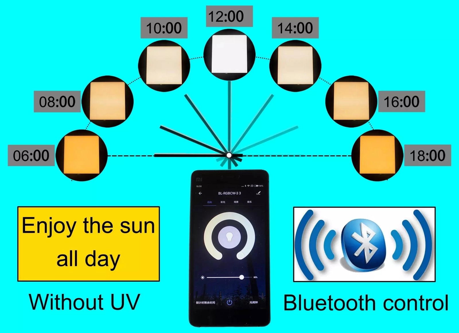 2020 new wifi bluetooth led therapy light 10000lux led sad light rgb adjustable 4