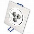 3*1W square led downlight 1