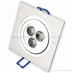 3*1W square led downlight