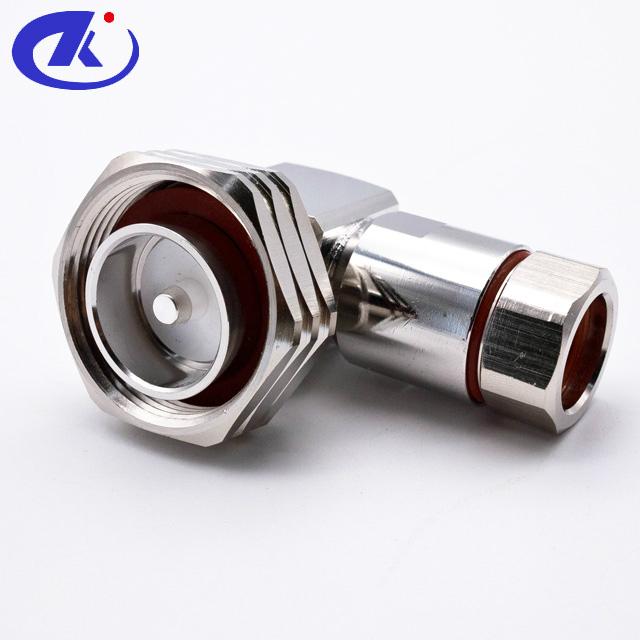 DIN Male Right Angle Connector For 1/2"Superflexible Cable in high frequency