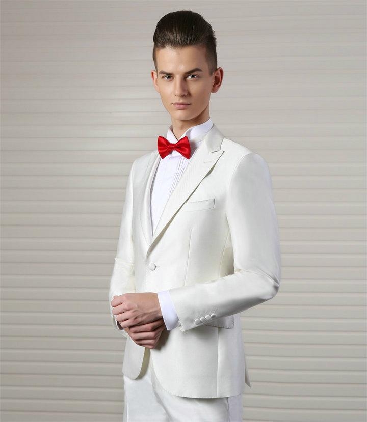 男士白色西服套装 新郎结婚礼服 伴郎西装礼服 s3021