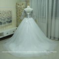 2016 New Full Sleeved Heavy Beaded Ball Gown Wedding Dress With Train G165 7