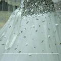 2016 New Full Sleeved Heavy Beaded Ball Gown Wedding Dress With Train G165 5