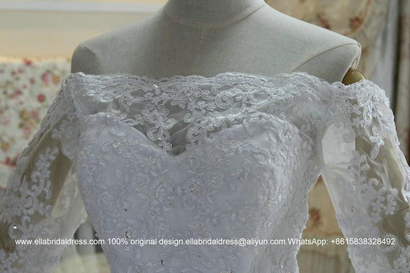 Luxurious Mermaid French Lace Wedding Dress With Long Train Custom Made G196 3