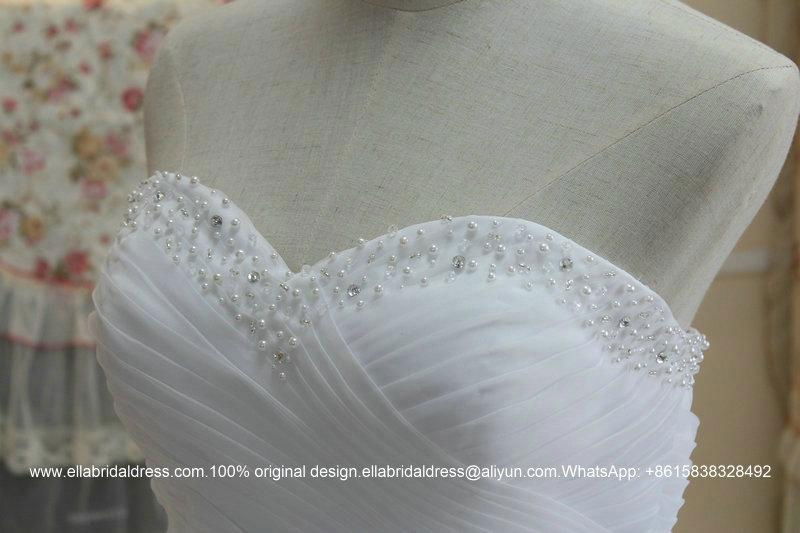Luxurious Sweetheart Organza Satin Ruffled Ball Gown Wedding Dress G197 4