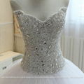 Heavy Beading Sexy Big Ball Gown Wedding Dress With Long Train G209 4