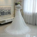 A Line Off Shoulder Soft Satin Lace Beach Wedding Dress With Train G216 6