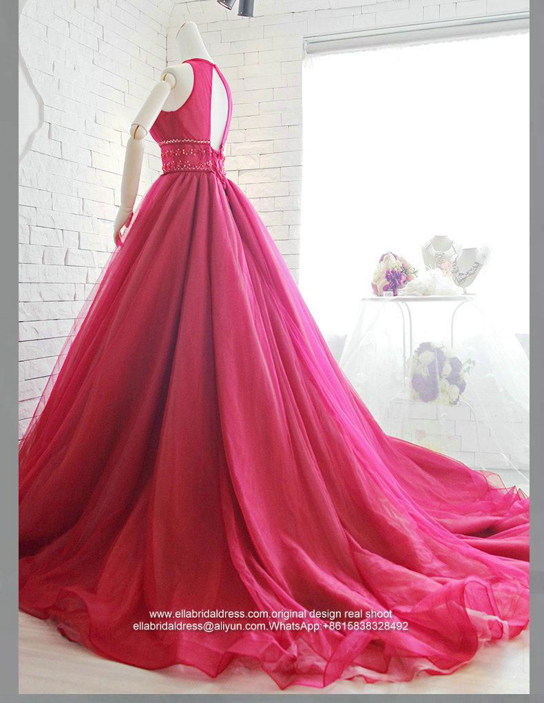 Wholesale New  Red A Line Beaded High Quality Wedding Gown G227 4