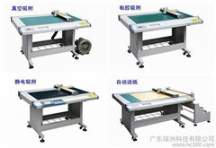 Leather cutting machine, pattern printing machine, blanking machine