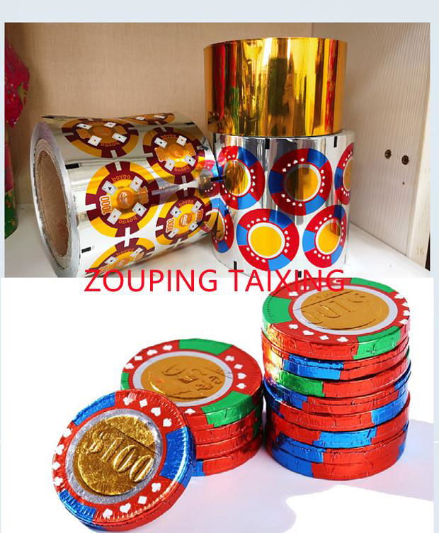 golden aluminium foil for chocolate coins wrapping  2
