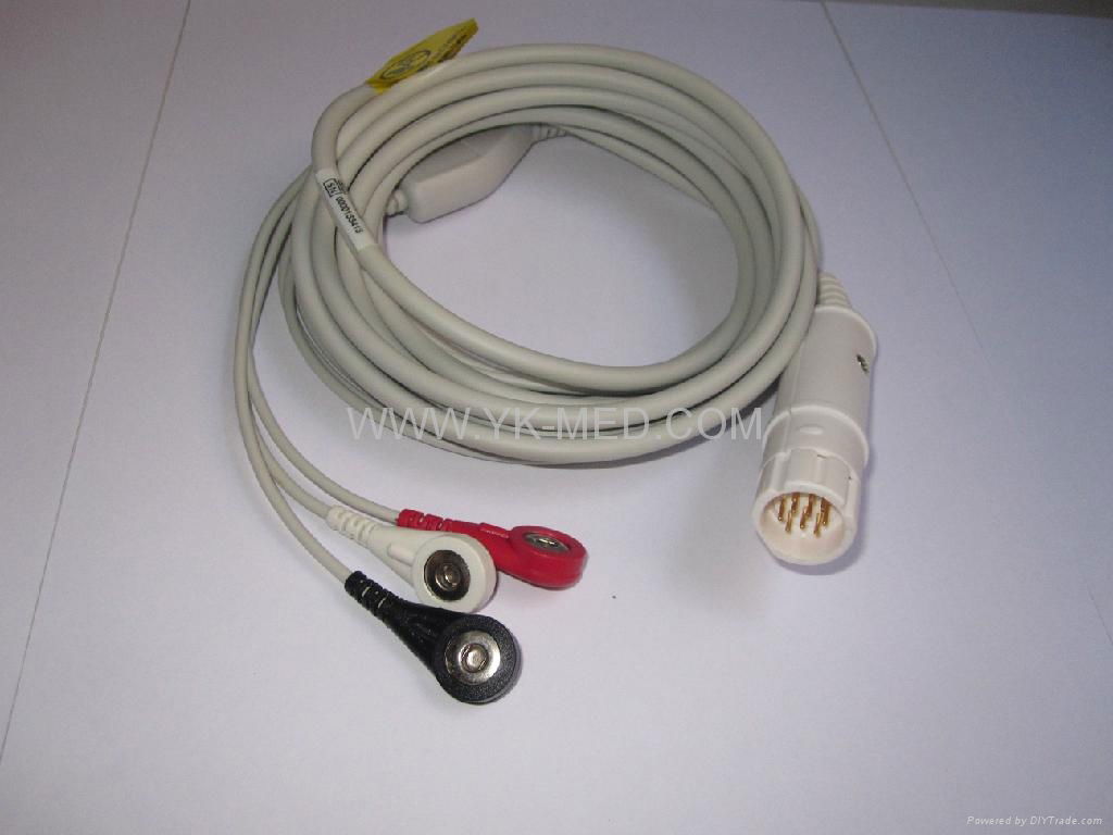 Compatible with  Drager one-piece 3-lead ECG leadwire 2