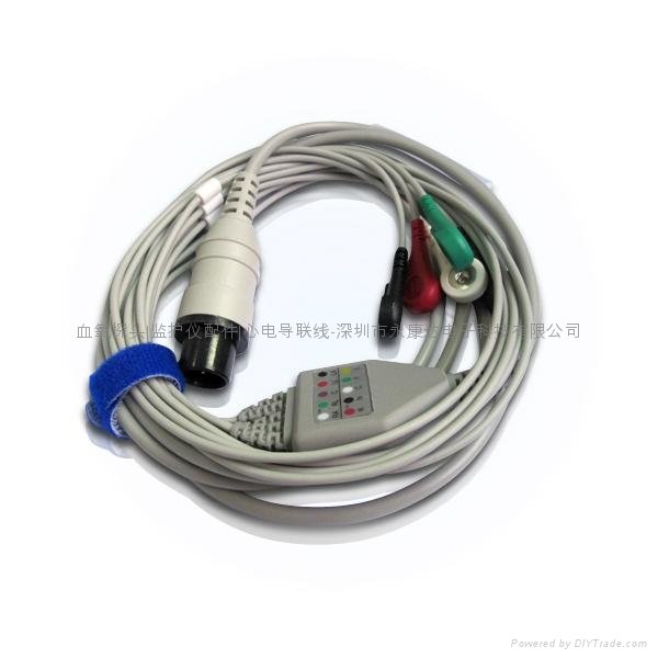 Compatible GE/mindray/goldway 6pin ecg cable leadwire