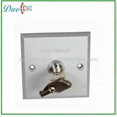 Aluminum alloy access control exit button switch with Key DW-803E 