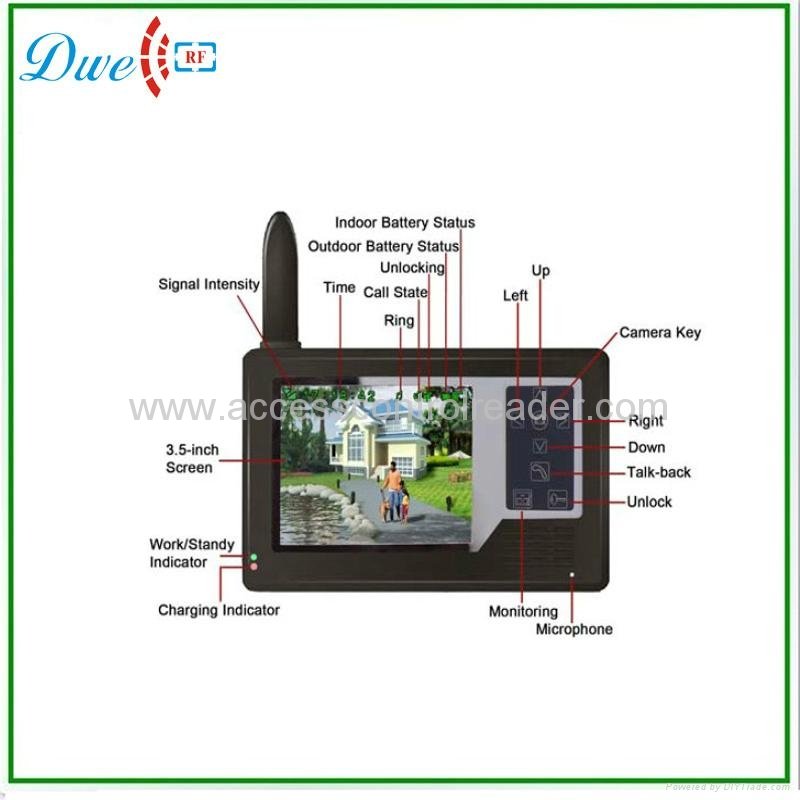3.5 inch wireless touch screen video door phone  intercom system 2