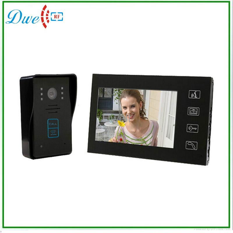 7 inch wired video door phone with id card function intercom system 