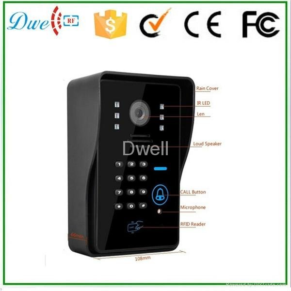 7 inch wired video door phone supports id keypad and remote control  8