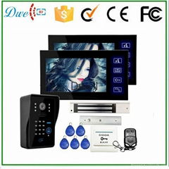 7 inch wired video door phone supports id keypad and remote control