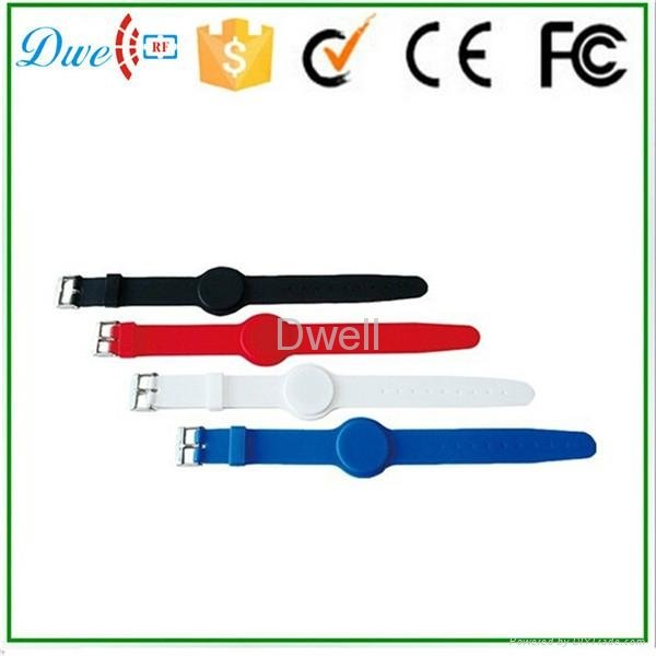 mixed color 125khz or  13.56mhz mf 1k adjustable silicon rfid wristband 3