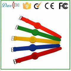 mixed color 125khz or  13.56mhz mf 1k adjustable silicon rfid wristband