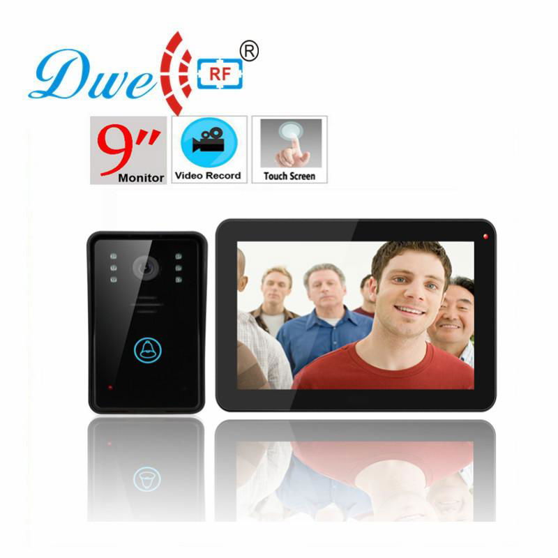 9ch color wired video door phone intercom door opening system with 8G SD card