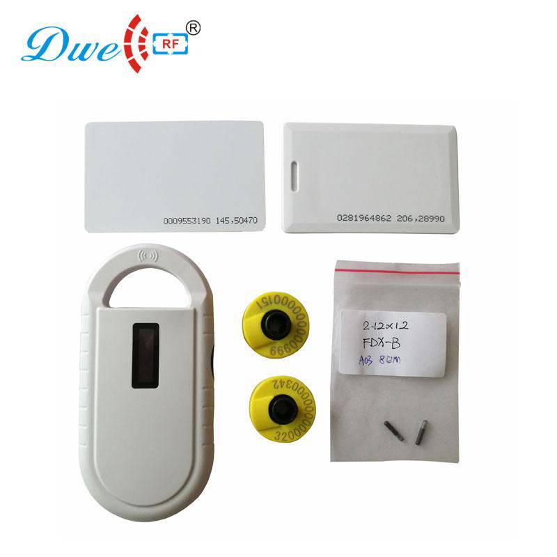 Portable Handheld rf control card readers 134.2khz rfid fdx-b animal chip reader 5