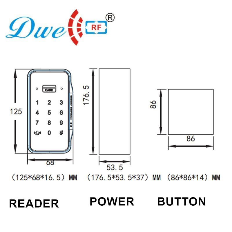 wireless rfid door access control card reader system 2.4ghz  2