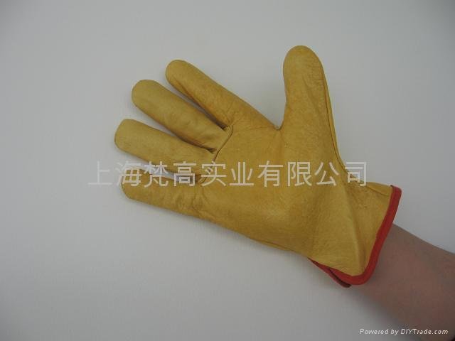 牛二層電焊皮手套（紅色，綠色） 2