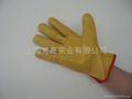 牛二层电焊皮手套（红色，绿色） 2