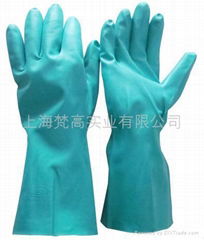 綠色丁腈耐溶劑.防化手套