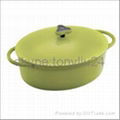 5 Qt Oval Casserole Dish in Green with