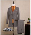 Wool Herringbone Retro Custom Made Men's Suits Long Coat Blazer Wedding Suits 1