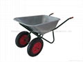 Galvanized Large Tray Twins Wheel Wheelbarrow-WB6430  1