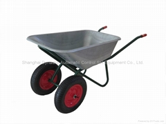 Galvanized Large Tray Twins Wheel Wheelbarrow-WB6430 