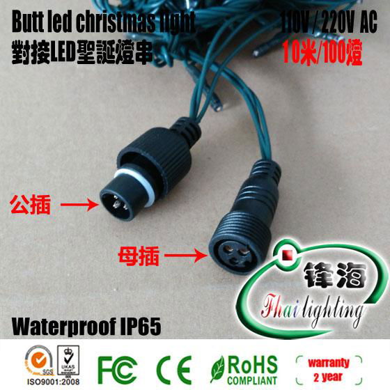 Docking LED Christmas Light String 10 Meter 100 Light 110V 220V Flashing 5