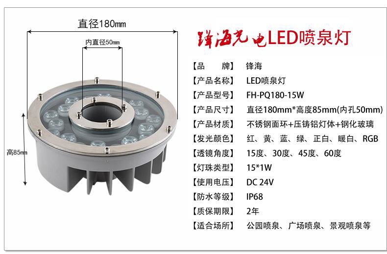 散热款LED喷泉灯FH-PQ160 3