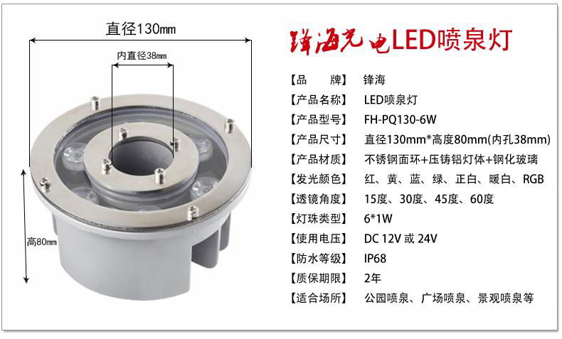 散热款LED喷泉灯FH-PQ160 4