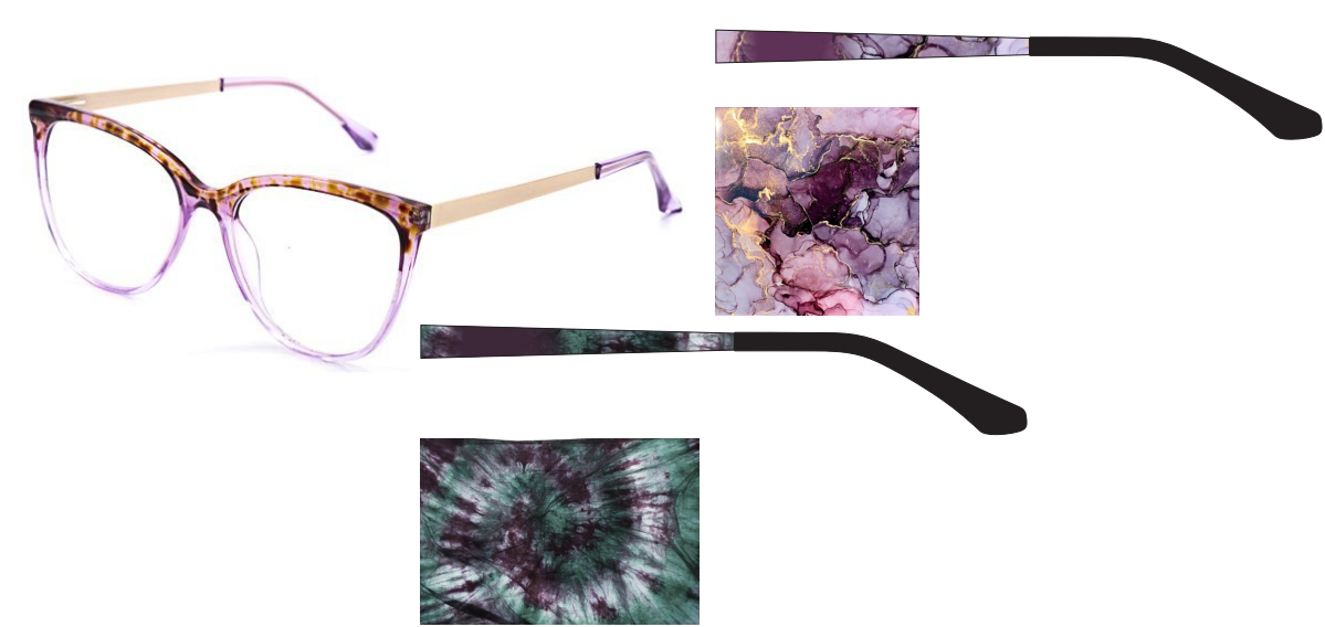 Lady fashion Acetate eyeframes with arts arms 2