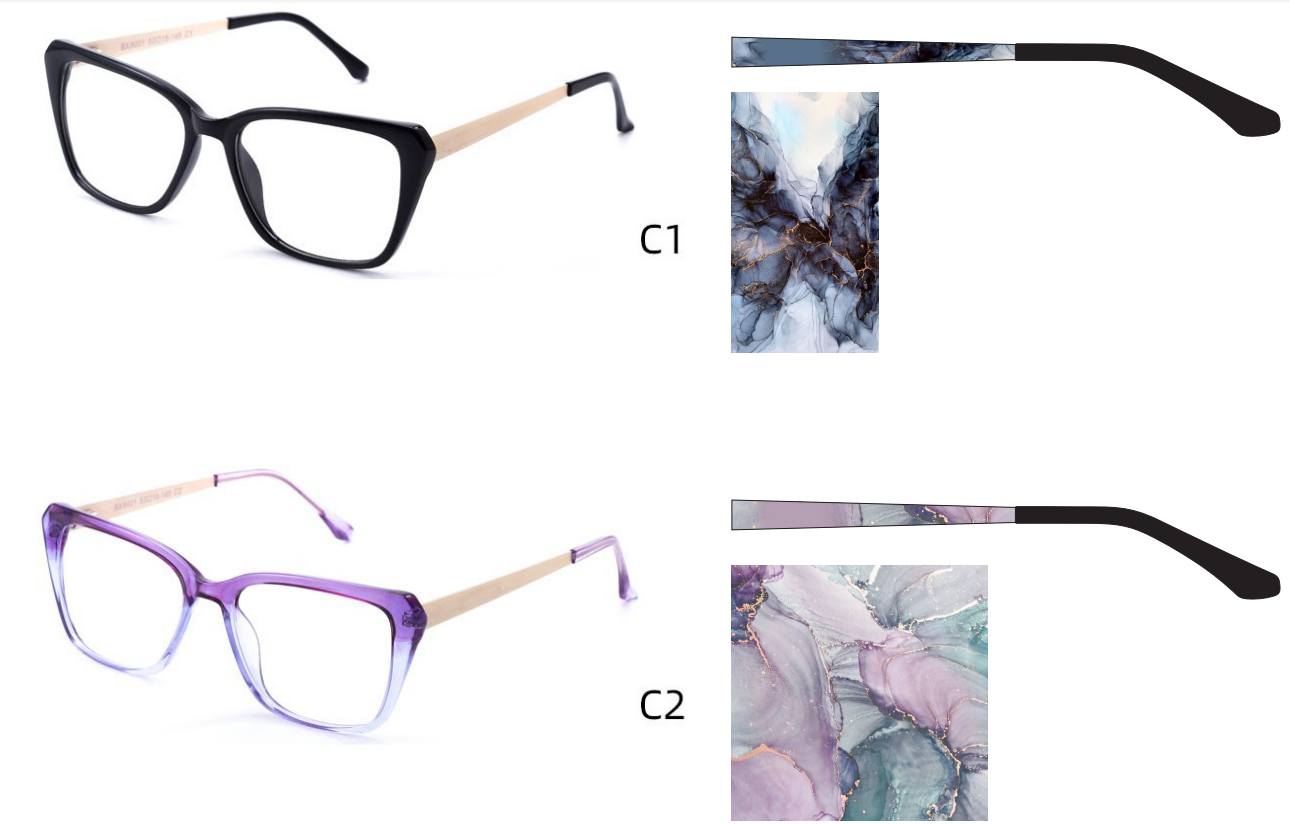 Lady fashion Acetate eyeframes with arts arms 3