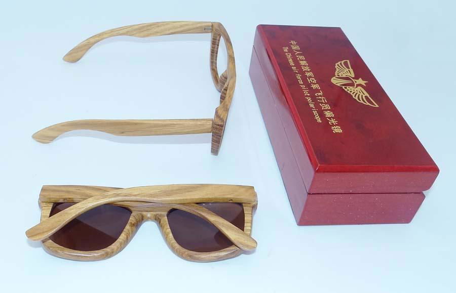 Zebra Wood sunglasses polarized lens 4