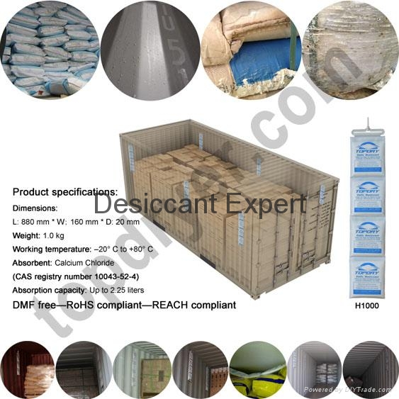 TOPDRY Desiccant For Shipping Container H1000 (China Manufacturer