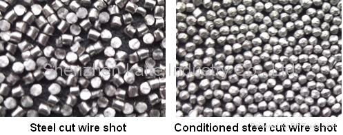 Metal abrasive metal cut wire shot